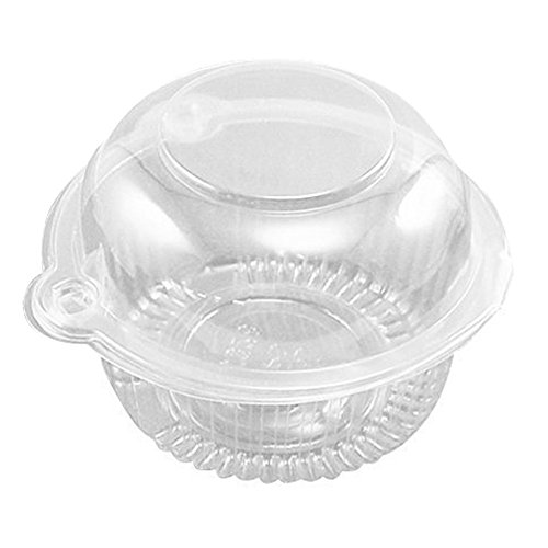 Individual Cupcake Holder - Clear Plastic Dome Single Cupcake Carrier Muffin Container Holders Cases Boxes Cups50pcs