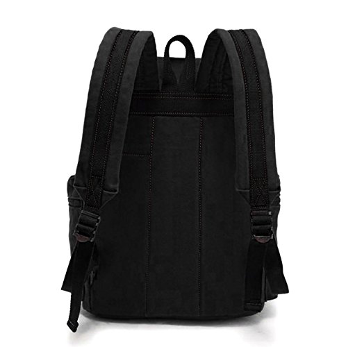Image of Vintage Canvas Backpack, HuaChen Mens Travel Rucksack for Laptop Hiking School Bookbag