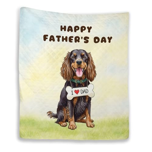 Ninety3POD Cute Boykin Spaniel Loves Dad Happy Father's Day Quilt Blanket Dog Lover Cozy Comforter Throw Blanket 12008