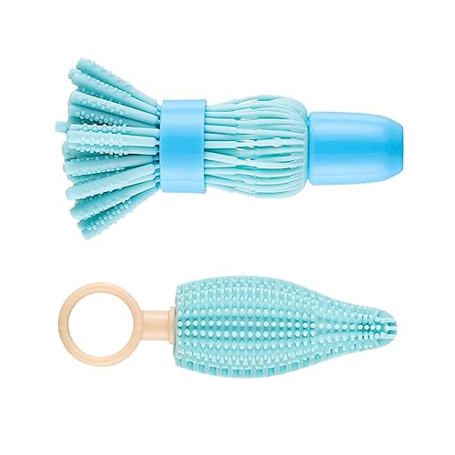 UPKOCH 2 Piezas Cepillo de Limpieza de Botellas Limpiador biberones Limpiador de biberones para chupetes sacudiendo el Cepillo del Chupete Cepillo de Botella el plastico Azul