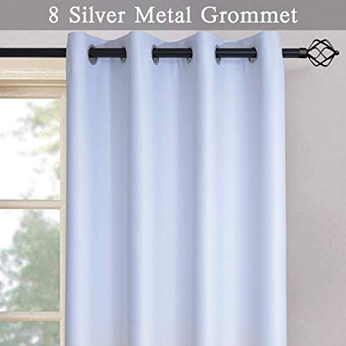 Image of SimpleHome Ombre Gradient Black White to Gray Curtains for Bedroom,52Wx90L | Room Darkening Curtains,Light Blocking Thermal Insulated Grommet Window Curtains for Living Room,2 Panels,90 Inches Length