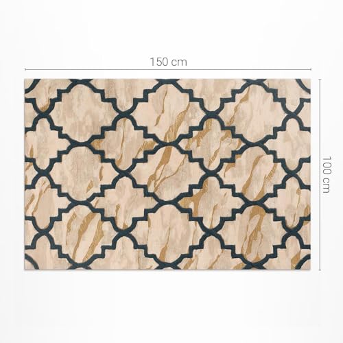 Tapis terrasse imperméable 100x150 rectangulaire décoration mosaïque PVC - 4