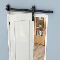 WOLFBIRD Herraje de puerta corredera plegable de 120 cm para 2 puertas plegables con sistema de herraje orientado por un lado, kit de puerta plegable para apertura de puerta inferior a 105 cm, sin