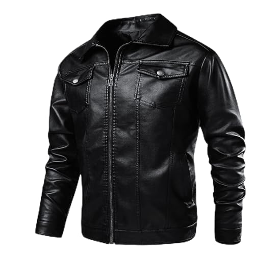 Veste en Cuir PU pour Hommes Combinaison de Moto de Course Couture Veste en Cuir pour Hommes