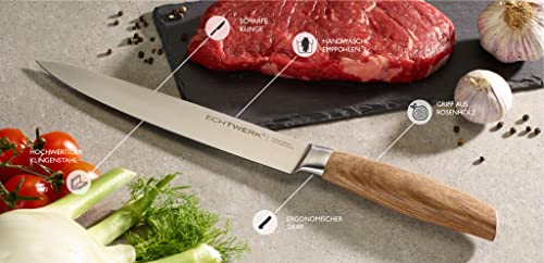 Foto von ECHTWERK Schinkenmesser aus hochwertigem Stahl, Filetiermesser, Küchenmesser, Rostfrei, Spezialstahl, Griff aus Rosenholz, Holzgriff, Classic-Edtion, Klingenlänge: 20 cm EW-SM-0345