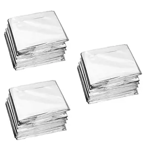 Yardwe 15 Pcs Poncho Emergency Preparedness Survival Blanket Rain Overalls Safety Blanket First Aid Blanket Soccer Water Bottles Bulk Blanket Rescue Round Air Reflective Emergency Blanket