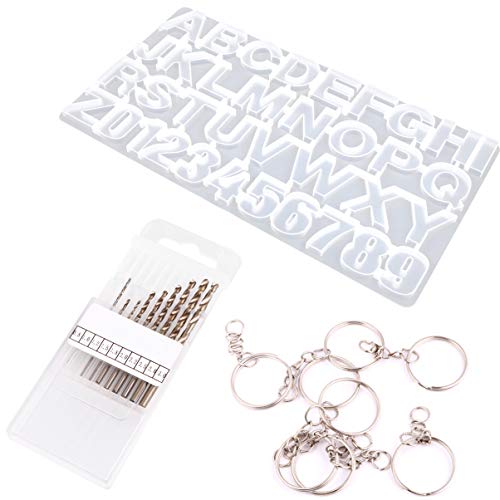HEALLILY Fundição de Resina Alfabeto Molde Número de Letra de Silicone Molde para Resina Epóxi Artes