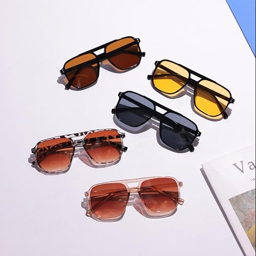 5 pairs of unisex retro trendy aviator frame fashion glasses, modern fashion glasses suitable for daily wear by men and women, summer, polarized, civilian summer, super value discount daily style.2