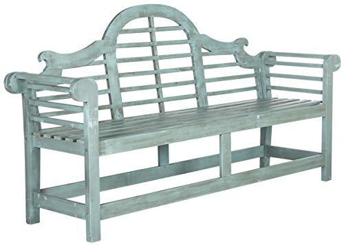 SAFAVIEH Outdoor - Khara Garden Bench - Beach House Blue