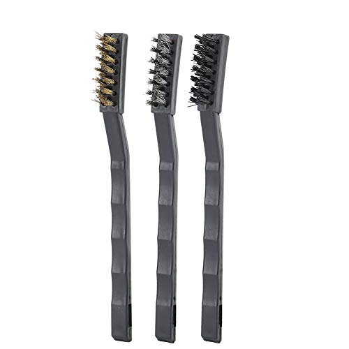 Tyenaza 3Pcs 3D Printer Brush Accessory, Dust Rust Cleaning Brass Steel Nylon Brush for Nozzle Hot Bed