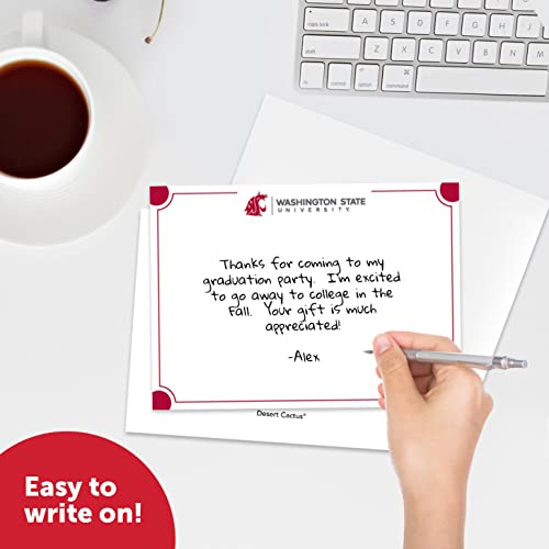 Image of Desert Cactus Washington State University Notecards 10 Pack Stationery Cardstock WSU Cougars Cougs Includes Envelopes Memo Party Thank You (Notecard 4b)