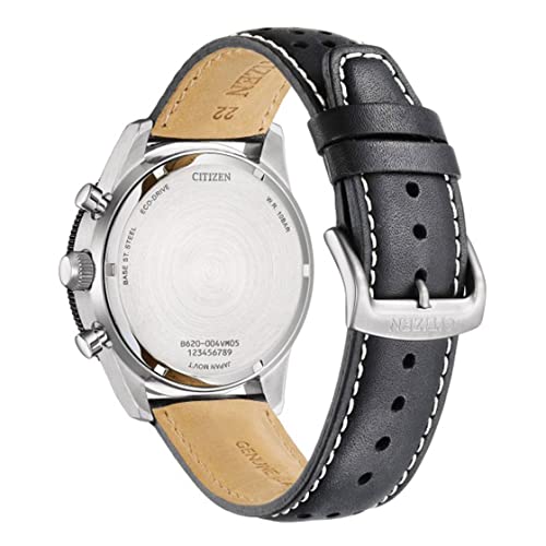 Image of Citizen Leather Analog White Dial Black Strap Men's Watch-Ca4559-13A
