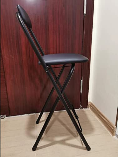 Kuangpaisi Folding Bar Stool With Backrest,Seat Stool,Padded Counter Height Bar Stool,Portable Folding Stool Tall Bar Stools For Outdoor Kitchen Shop Cafe,1 Pc,Black/White #TOP5