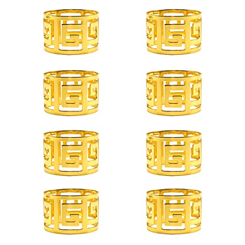 ​Zimjoy 8 Pièces Rond de Serviette en Métal Creux Ronds de Serviette, Ronds Serviette Créatifs pour Mariage, fête, dîner, décoration de Table Cover