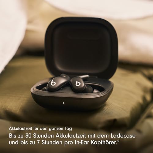 Beats Powerbeats Fit – Kabellose Workout In-Ear Kopfhörer mit Geräuschunterdrückung, IPX4, bis zu 30 Stunden Akkulaufzeit mit Ladecase, kompatibel mit Apple und Android – Diamantschwarz