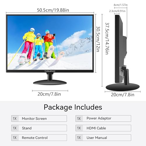 Image of 21.5 inch Computer Monitor 1920x1080 PC Monitor with HDMI VGA AV BNC USB Ports, 60Hz, 5Ms, VESA, Display Build-in Speakers for Office Home