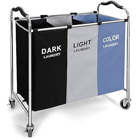 Laundry Basket Sorter,240L Laundry Blanket Cart with Wheels, 16 X 30 X 35 inch Large Laundry Hamper Bag Bin for Dirty Clothes,Toys,Towels in Laundry Room,Bathroom, Closet Organizers & Storage- BLUE Cover