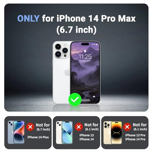 jaroco Magnetic for iPhone 14 Pro Max Case, [Compatible with MagSafe][Military Grade Drop Protection][Heavy Duty Protection][Non-Slip][Shockproof] 2-Layer Durable Bumper Phone Case 6.7''-Dark Purple by jaroco - Image 6