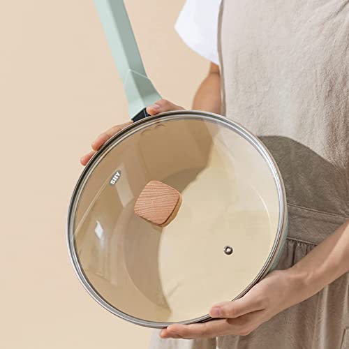 Siiy Universal Tempered Glass Lid With Square Wood Lid Knob, Replacement For Pan Pot Wok Frying Pan Skillet Slow Cooker Pressure Cooker Cover, 11.0"/28Cm, Clear, Bpa Free, Washer And Oven Friendly #TOP5
