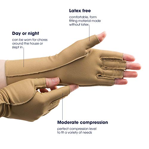Isotoner 60019 Womens Of Finger Therapeutic Gloves Pair Small Open Fi thumb #1