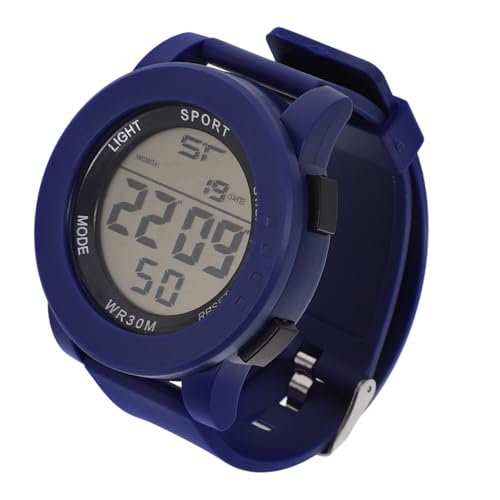 VANZACK Reloj Digital Resistente al Agua para con Diseño Sencillo Correa Ajustable y Función Reloj Electrónico Multifunción Azul para Diario