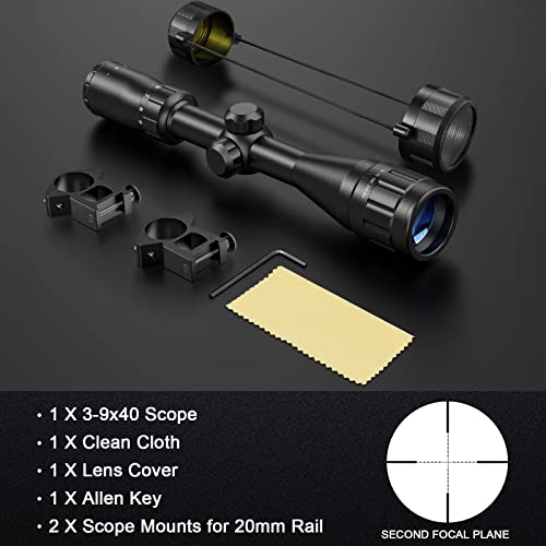 Cvlife 3-9X40Ao Rifle Scope Optics R4 Reticle Crosshair Scope With 20Mm Mounts thumb #6
