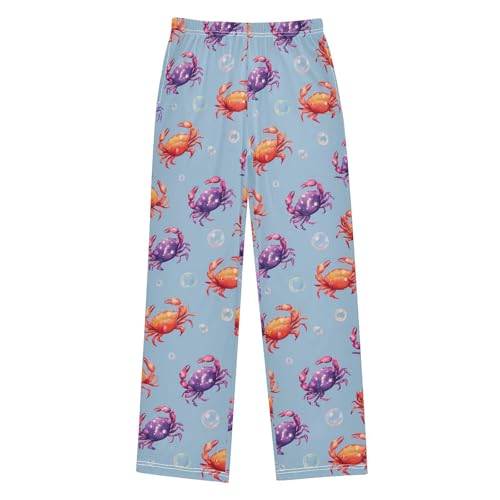 ALAZA Crab Bubble Blue Pajama Lounge Pants Long Sleep Pajama Bottoms with Pockets