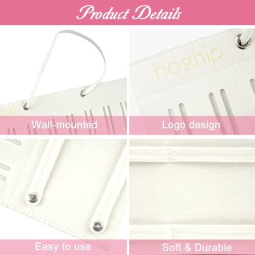 Image of HASTHIP Hair Accessories Organizer for Girls Bow Hair Clip Storage Hairband Organizer 3-Layer Large Capacity Wall Hanging Bows Holder Displaying Rack for Baby Girl Kids Women-White