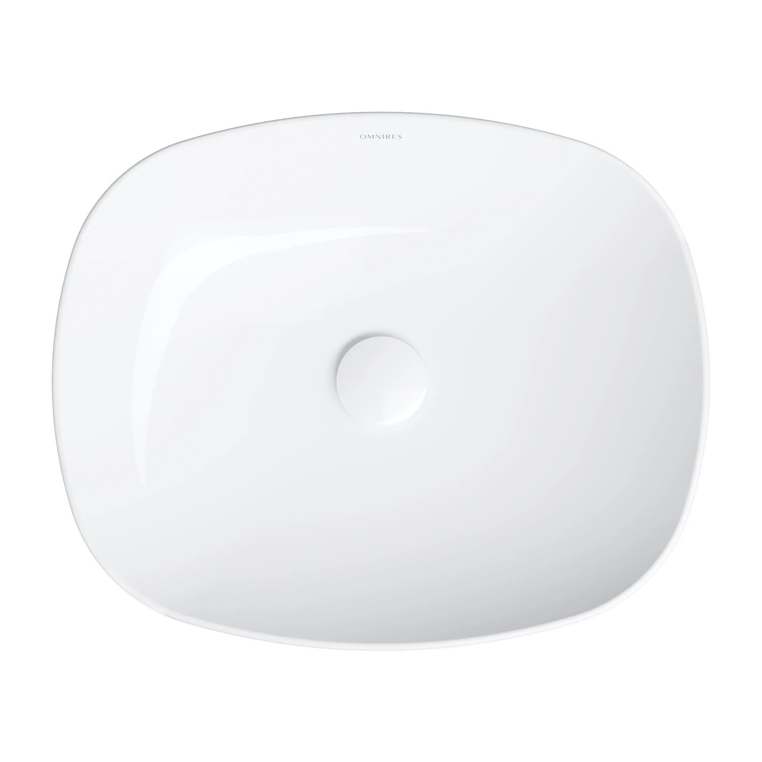 Omnires PORTLAND475BP Portland Vasque à Poser, 47 x 39 cm, White Gloss