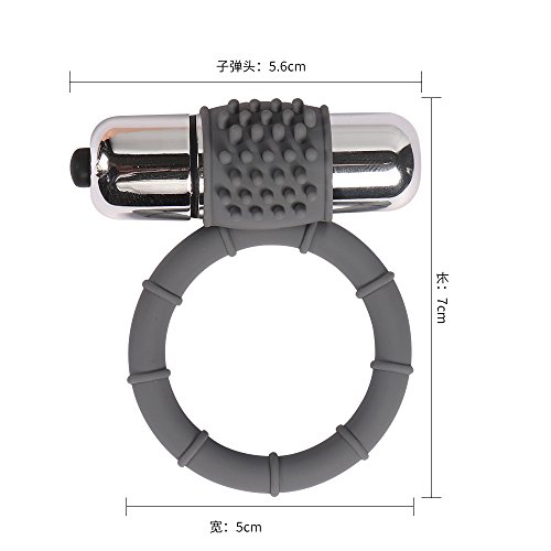 Anillo vibrante gris con motor de alta intensidad y silicona flexible 6
