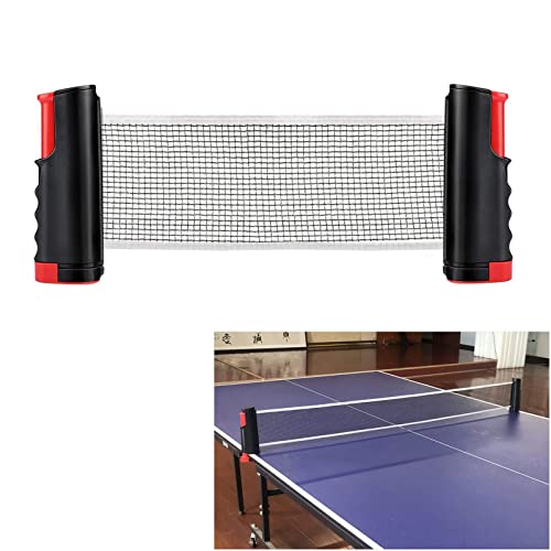 WTpin 1 Pezzi Reti da Ping-Pong a Scomparsa Portatili, Rete da Ping Pong Regolabile, Rete da Ping Pong Retrattile (Adatto per Tavoli Entro 170 cm 67 Pollici)