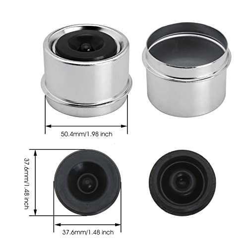 2 Bouchons De Graisse Pour Essieu Remorque - Caoutchouc Et Acier Galvanisé, Capacité 7000-8000 Lbs