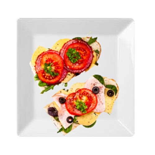 350.967-2 Gourmet EAK2221 - Juego de 2 platos llanos (22 x 22 cm, porcelana dura), color blanco Cover