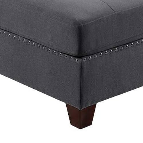 Sillón modular sin brazos chenille gris miniatura 6