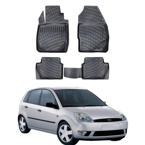 Floor Mats for Ford Fiesta 2002-2008 Front & Rear Car Mat Set, Black