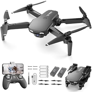 Drones for Kids with Camera – Remote Control Helicopter Toys Gifts for Boys Girls, 1080P HD FPV Mini Drone for Adults, RC Quadcopter with One Key Start/Land, Altitude Hold, Gesture Selfie, 2 Batteries