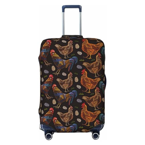 Chicken Print Print Suitcase Cover Luggage Protector Washable Elastic Fashionable Travel Gear Cover