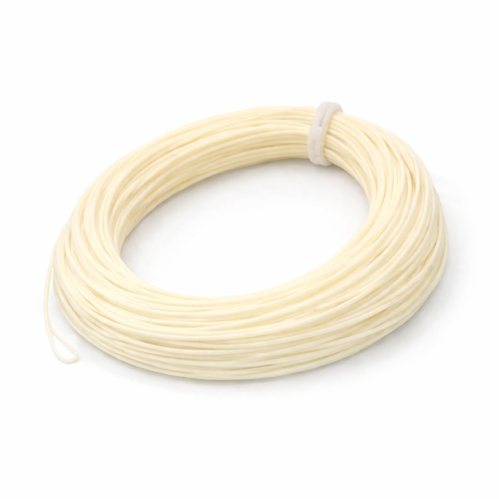 Ligne de pêche à la mouche de qualité supérieure WF 5/6 pour truite avec 2 boucles soudées Blanc ivoire