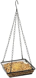 WOSIBO Hanging Bird Feeder Tray, Platform Metal Mesh Seed Tray for Bird Feeders, Outdoor Garden Decoration for Wild Backyard Attracting Birds