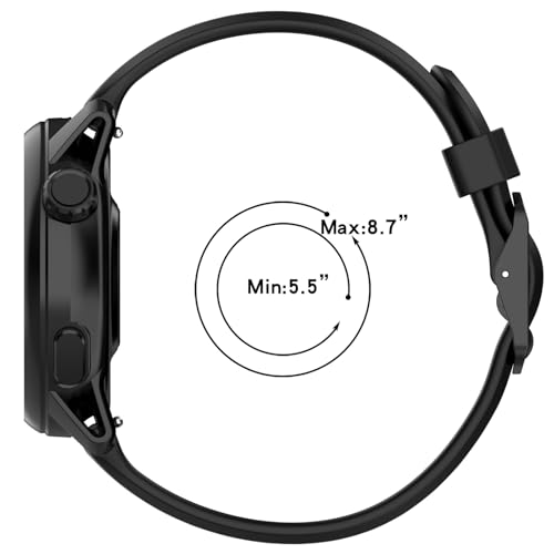 Correa silicona 20mm para reloj COROS APEX 42mm negra miniatura 5