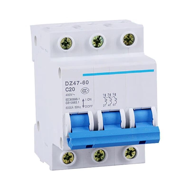 Disjoncteur DZ47-60 3P C20 interrupteur magnétothermique rail DIN 20 ampères