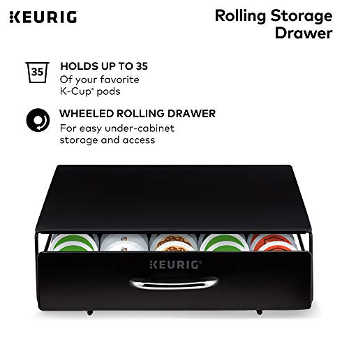 Keurig Under Brewer Storage Drawer, Coffee Pod Storage, Holds Upto 35 Keurig K-Cup Pods, Black #TOP2
