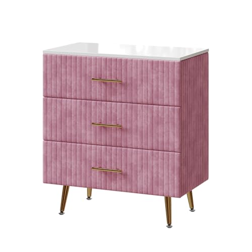 Vicco Commode Velia, Rose, 70x78.5cm avec 3 tiroirs, pour Le Rangement de vêtements et d’Objets...