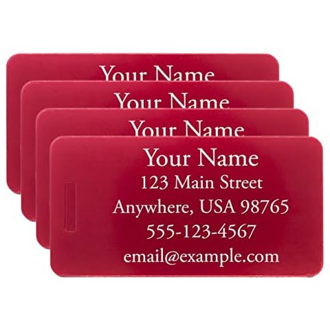 Custom Engraved Aluminum Luggage Tags (Red, Two Tags) Cover