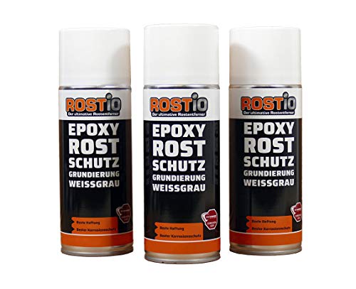 Rostio Apprêt époxy 1 K | Spray d'apprêt anti-rouille EP | Protection contre la corrosion | Apprêt anti-rouille | Séchage rapide (3 pièces)
