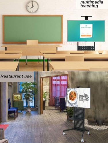 Soporte móvil de TV con ruedas y bandeja, portátil miniatura 6