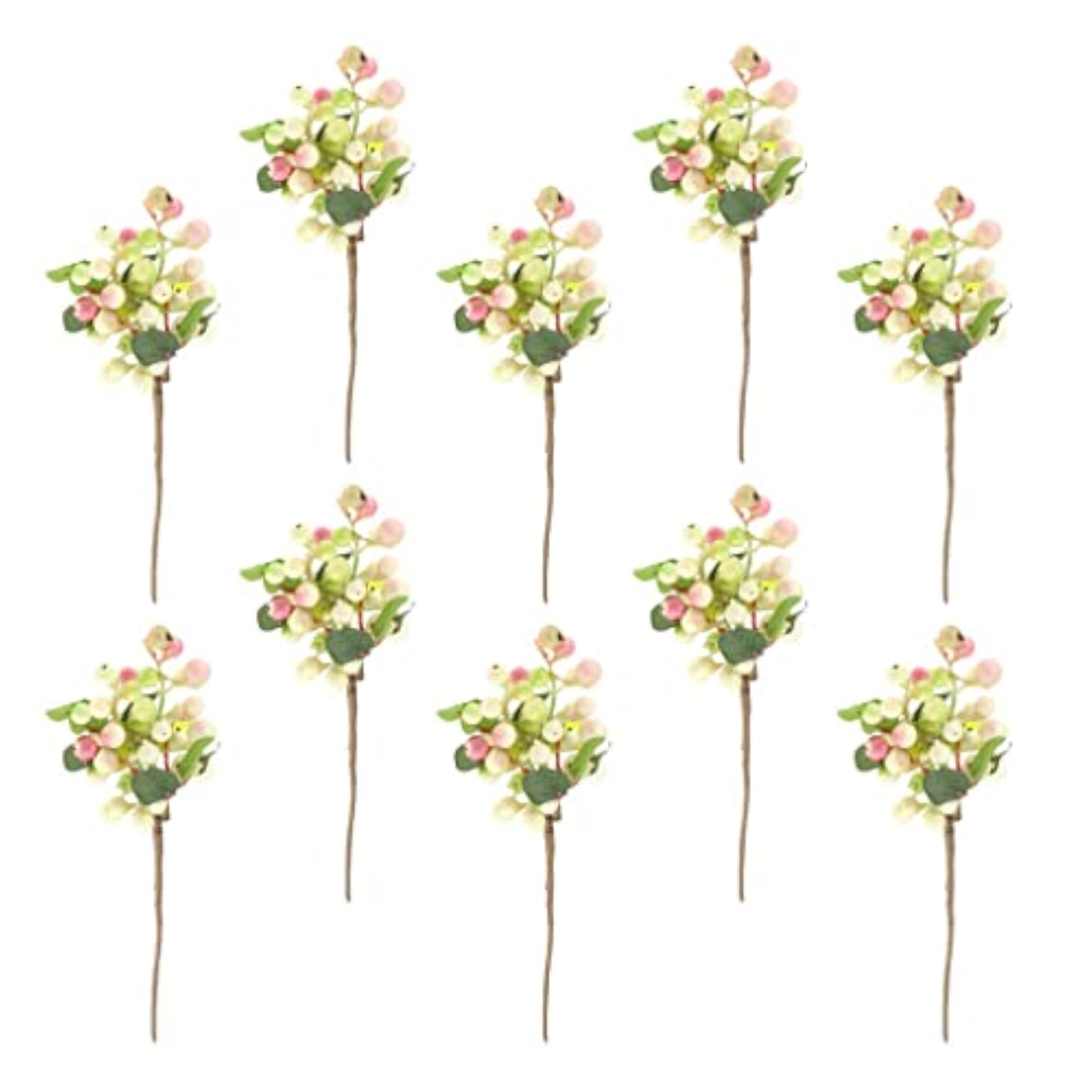 10Pcs Poly Artificial Plant Fruit Berries Branches Decor