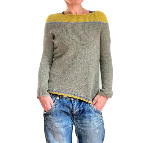 Women's Knitted Fair Isle Print Retro Sweater Casual Loose Crewneck Long Sleeve Lightweight Cropped Pullover Tops 20252