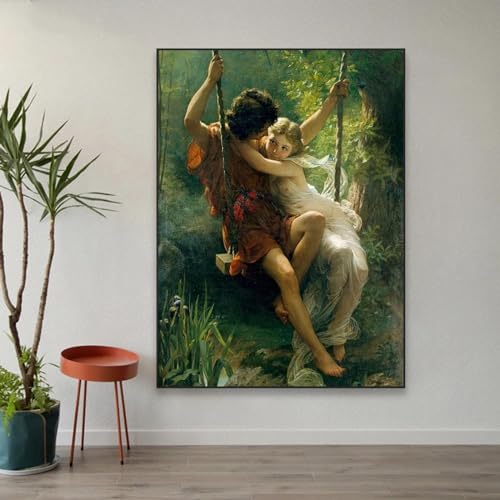 Peinture sur toile de printemps Adam et Eve grand format pour salon