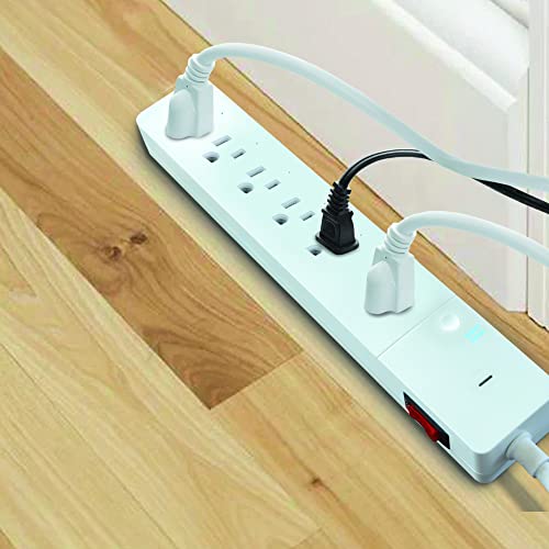 Image of Energizer Connect 6 Outlet Smart Surge Protector, 1,200 Joules, Remote Access /Custom Schedules, Compatible with Alexa /Siri /Google Assistant, Low Profile Angled Plug, 3ft Cord, Connect to Your Wi-Fi